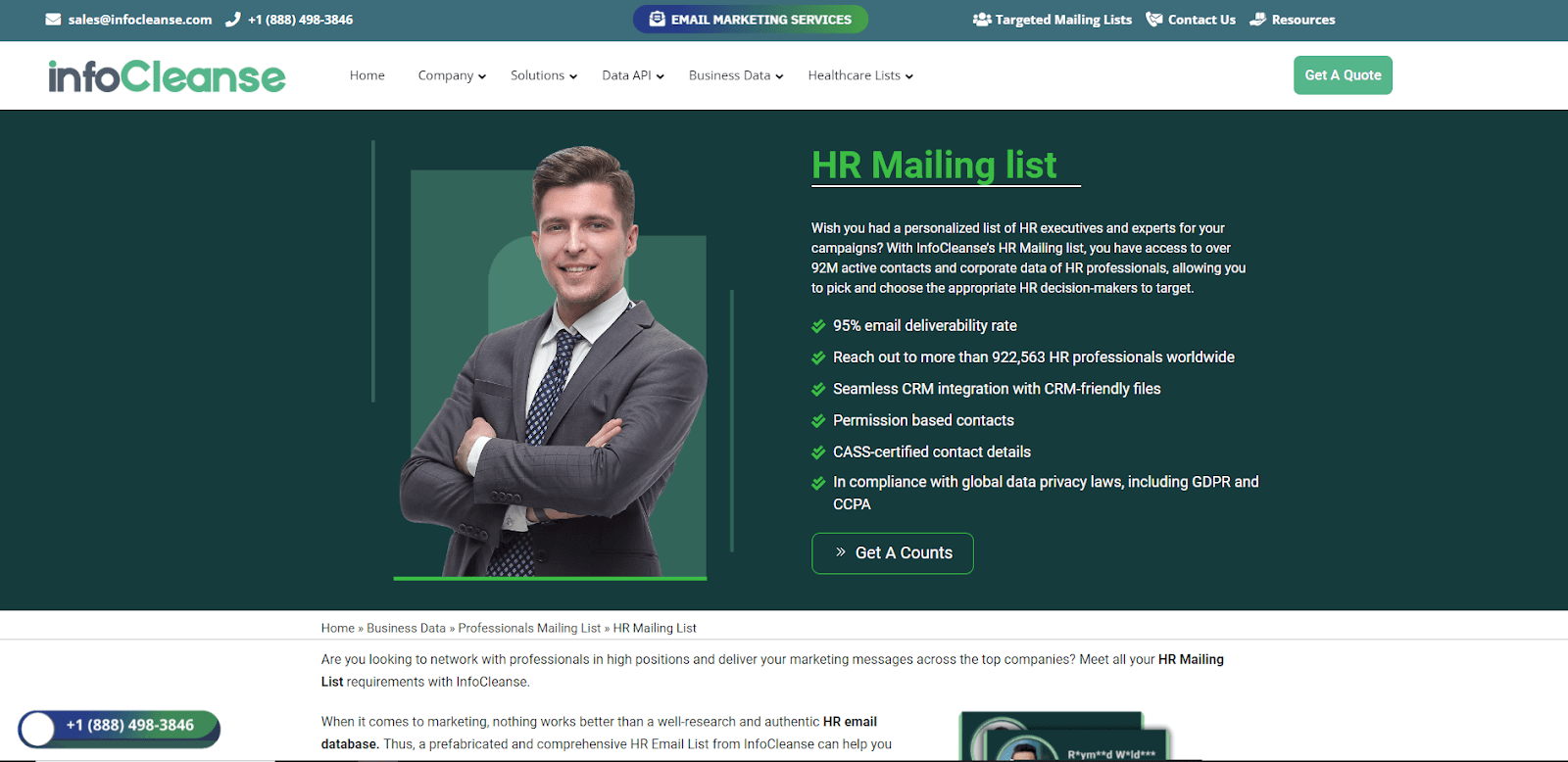 Best HR Email List Providers:- InfoCleanse