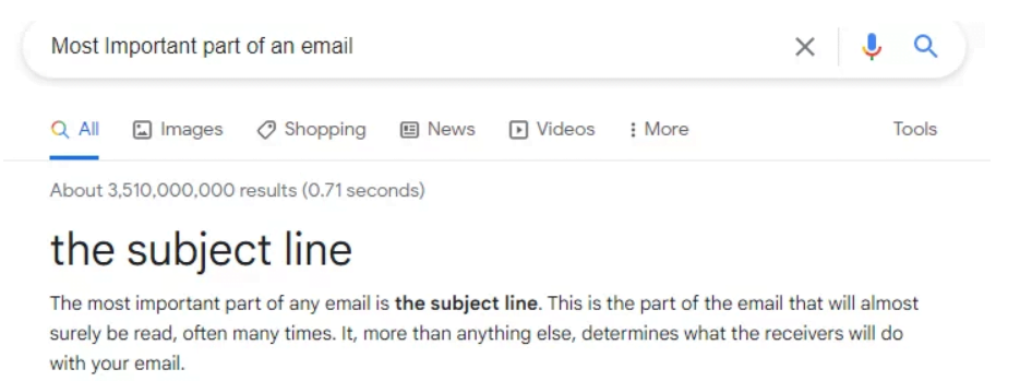 email subject line and preheader