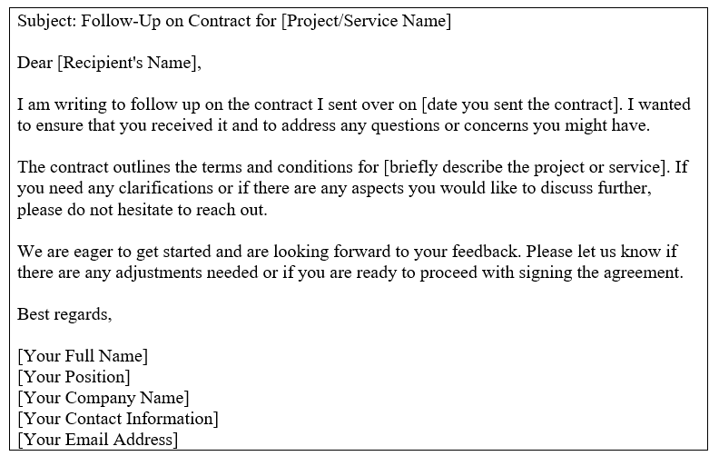 Follow-Up After Sending A Contract