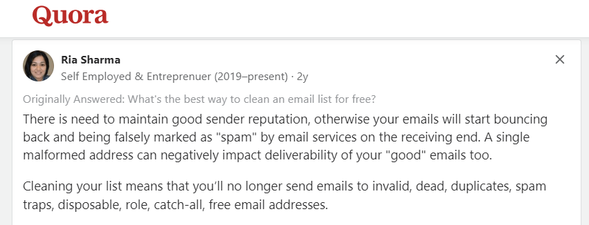 cleaning email lists