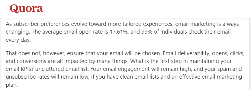 how to clean up email list