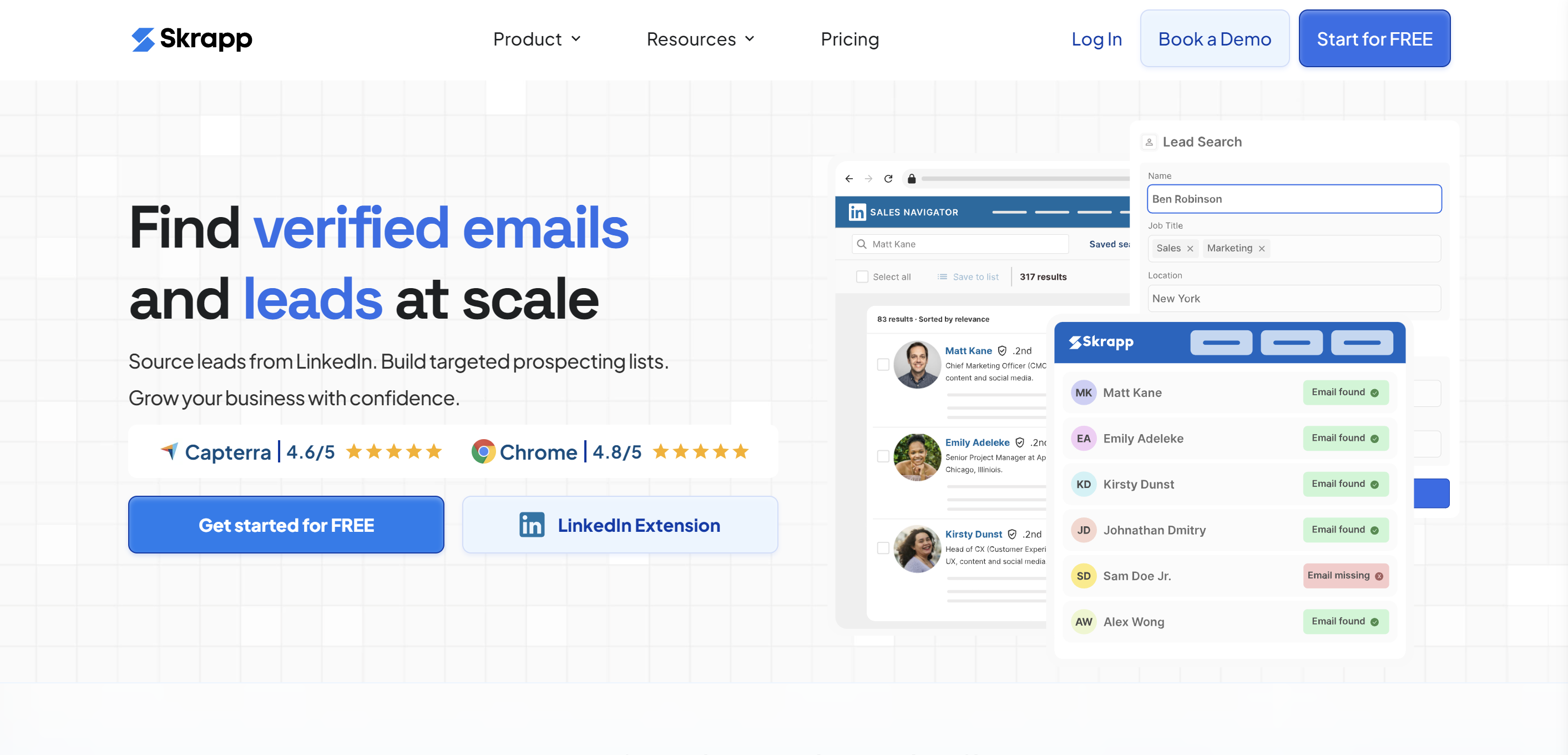 Skrapp.io - email scraping tool