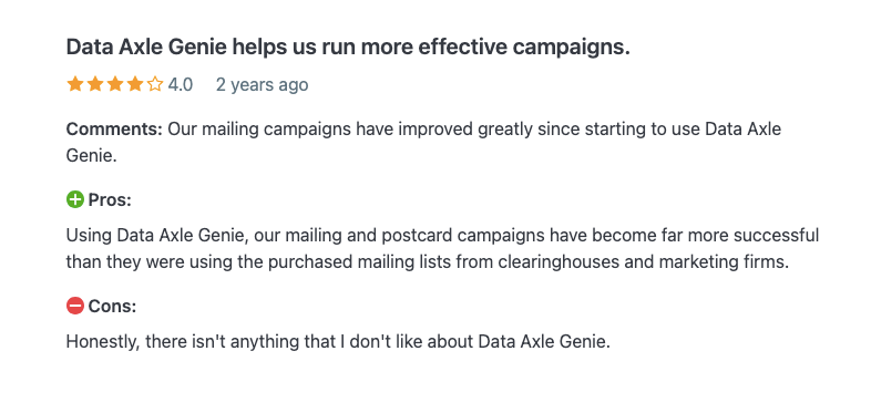 Review - Data Axle Genie