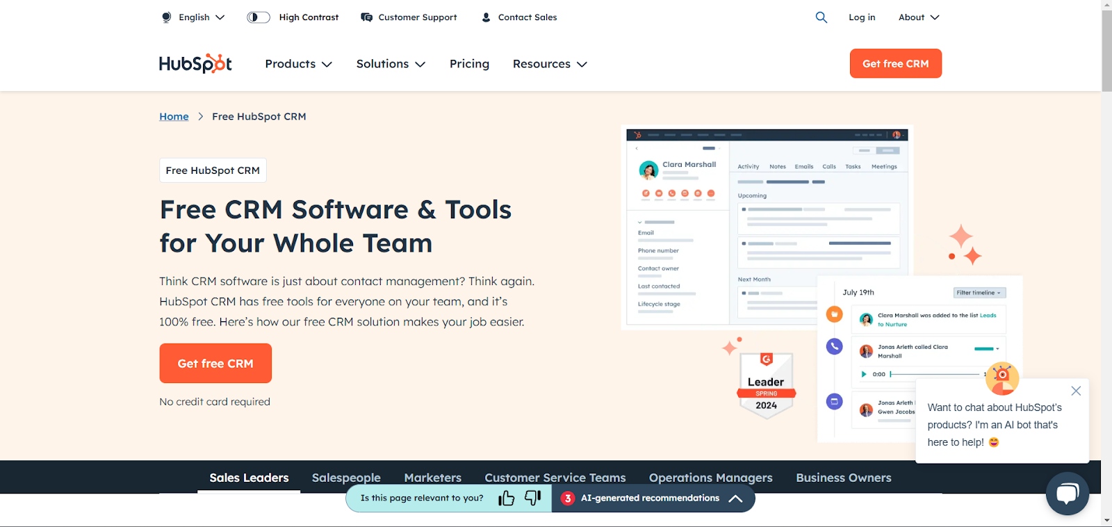 free sales software for small business