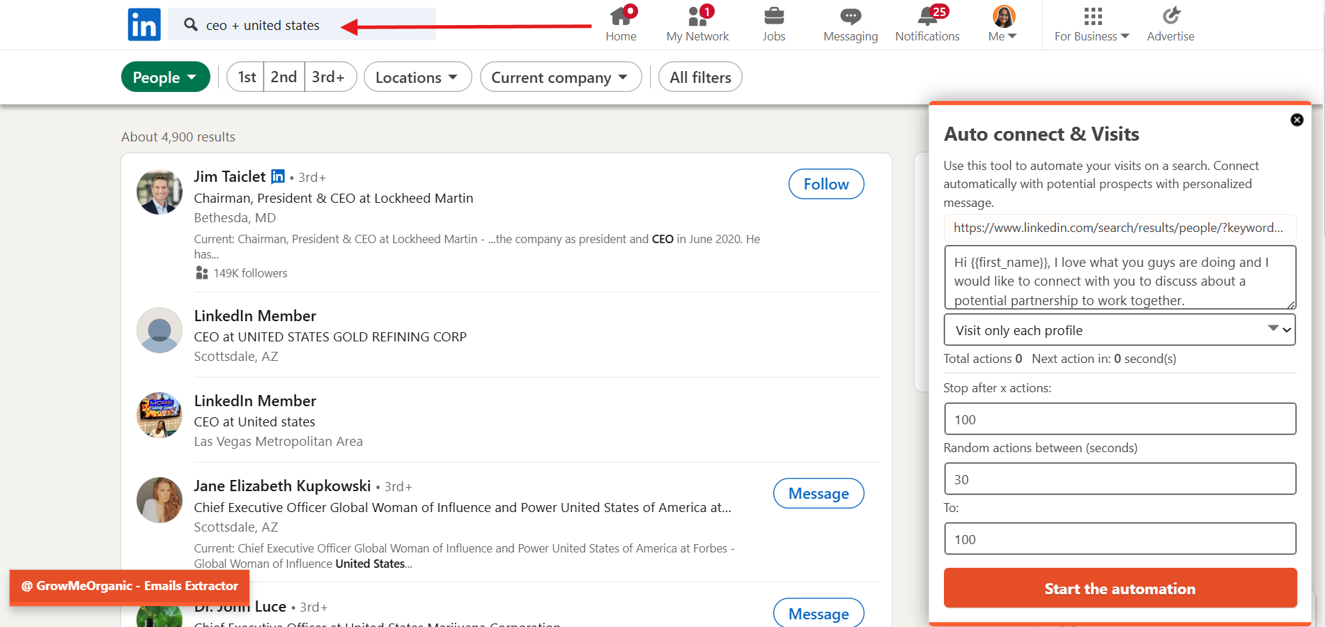 GrowMeOrganic LinkedIn Automation